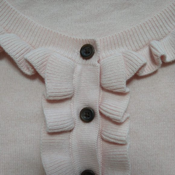Boden Top Frill Henley Milkshake US 4 Pink Soft Cotton Wool Knit Ruffle Buttons - Picture 5 of 12